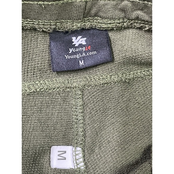 YoungLA Joggers Mens Medium Green Sweatpants Tapered Fit Gym Casual Drawstring - Picture 3 of 9
